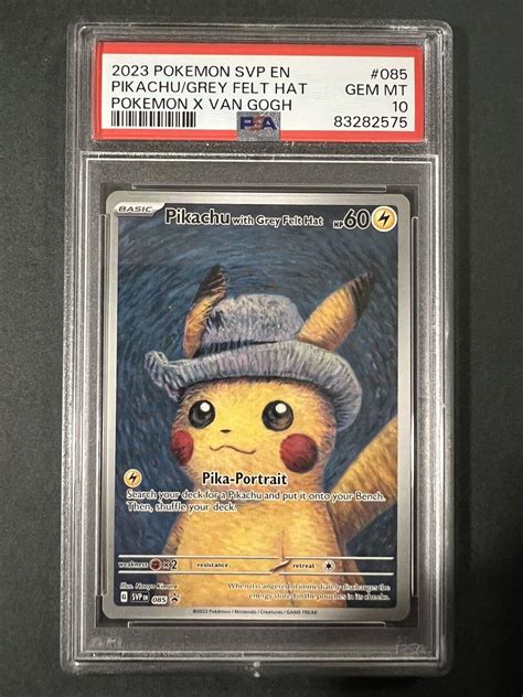 Mavin 2023 Pokemon Promo Pikachu With Grey Felt Hat Pokemon X Van