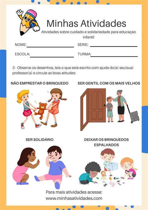 Caderno 9 Atividades Sobre Cuidado E Solidariedade