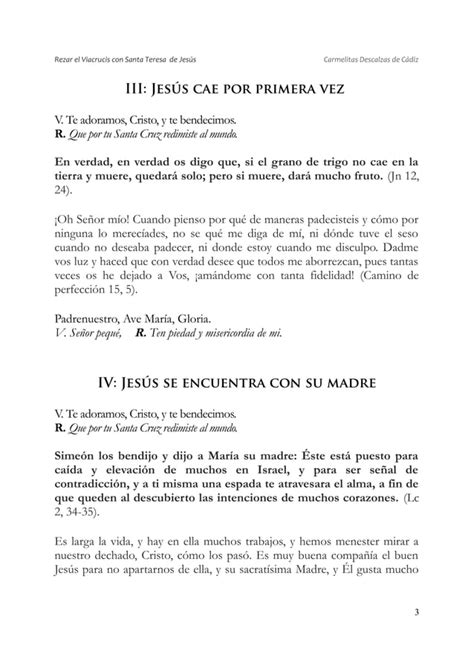 Rezar El V Acrucis Con Santa Teresa De Jes S Pdf