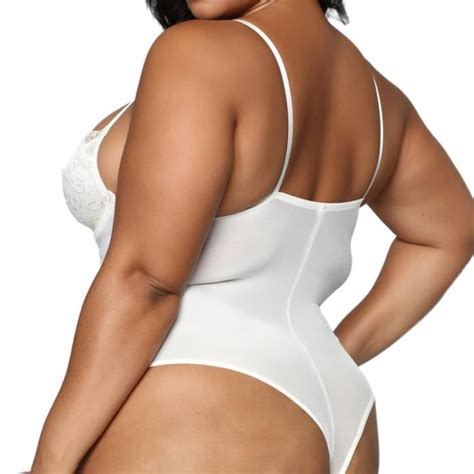 Body Femmes Sexy En Dentelle Fil Lingerie Sous Vêtements D une Seule Pièce Blanc Cdiscount