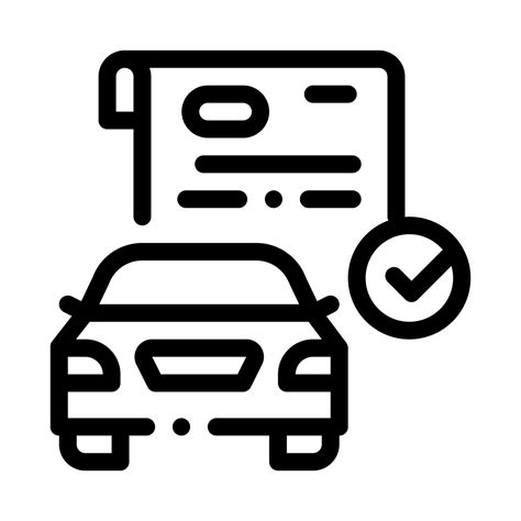 Checked Documents For Car Icon Vector Outline Illustration 17593445