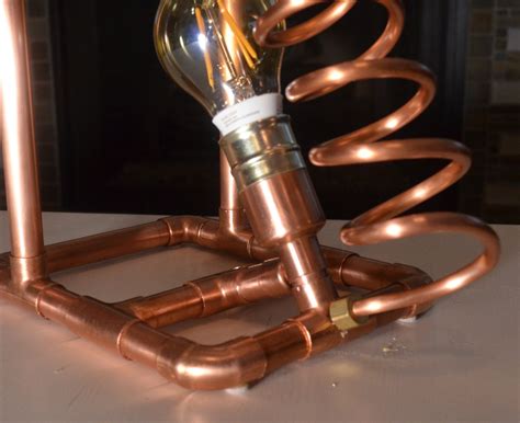 Copper Pipe Table Lamp With Valve Switch Steampunk Table Etsy