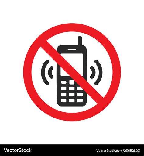 Not Allowed Phone Sign Royalty Free Vector Image