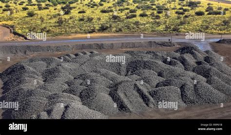 Large Piles Of Processed Manganese Rich Ore Rock Manganese Mining And