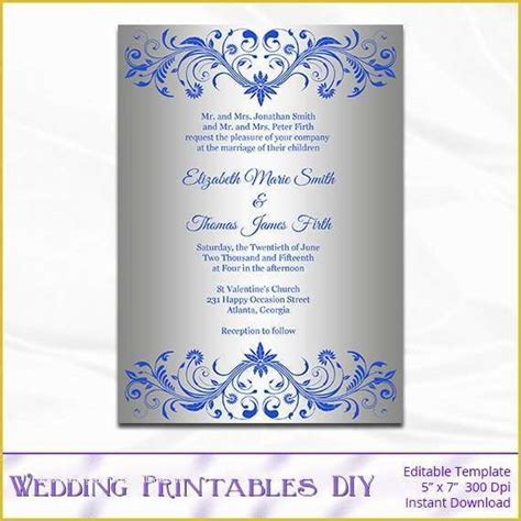 Royal Wedding Invitation Template Free Of Royal Blue And Silver Wedding