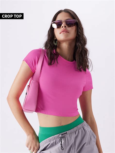 Buy Solids Roseate Blue Women Cropped Tops Online