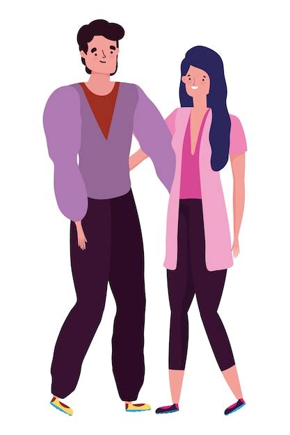 Premium Vector Couple Of Woman And Man Cartoon Design