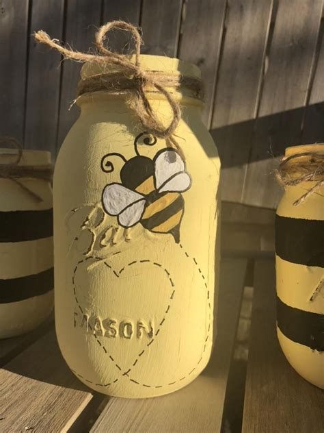 Bee Mason Jars Mason Jar Centerpiece Bee Decor Bee Shower T