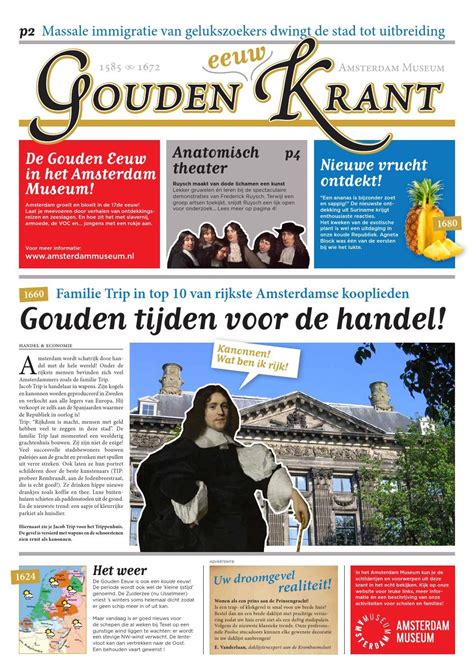 Gouden Eeuw Krant In Geschiedenis Projecten Gouden Eeuw Slavernij