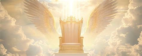 Majestic Golden Throne of God in Heaven in the Sky Surrounded White ...