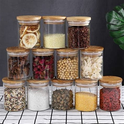 Jual Toples Bumbu Dapur Jar Kaca Minimalis Kedap Udara Tutup Kayu