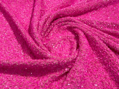 Hot Pink Sequin Fabric On Stretch Velvet By The Yard Sequins 2 Way