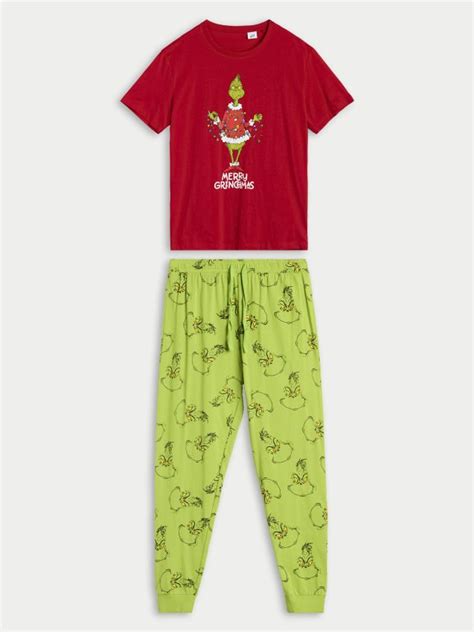 Pijama din două piese Grinch Culoare roșu SINSAY 751BS 33X