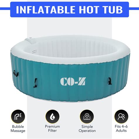 Co Z Person Inflatable Hot Tub Ft Indoor Outdoor Spa With Jets Heater Cover Pump Green