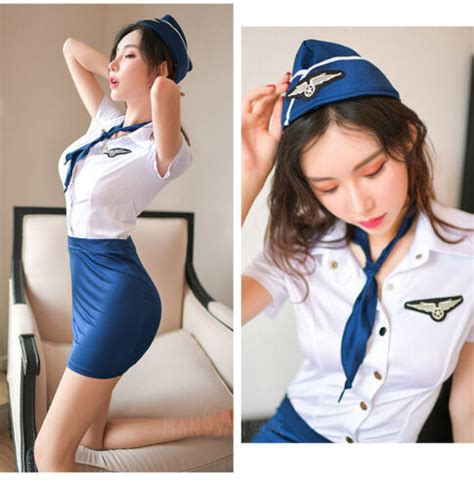 Lingerie Sexy Women Stewardess Uniform Flight Attendant Costume Outfits Cosplay Ebay