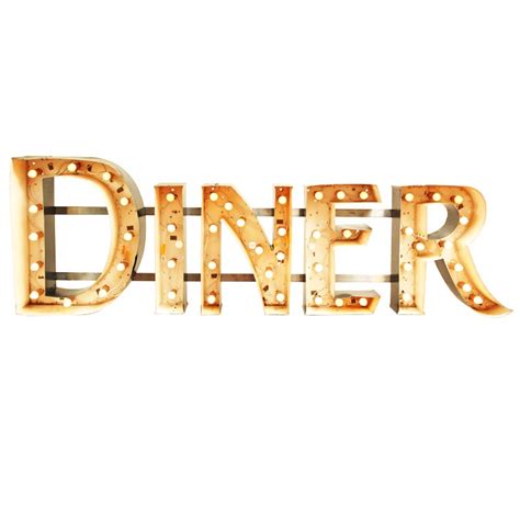 Vintage Lighted Diner Sign at 1stdibs