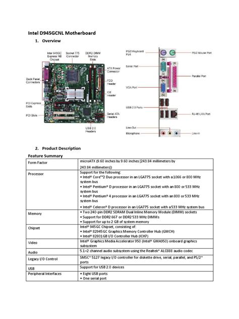 Intel D945GCNL Motherboard | PDF | Usb | Office Equipment