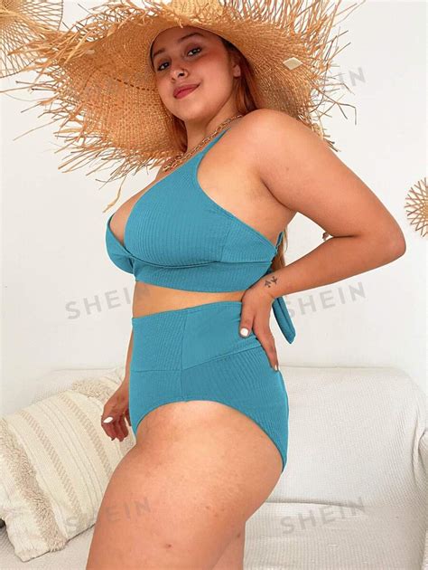 SHEIN SHEIN Swim Curve Bikini mit hoher Taille aktuelle Trends günstig kaufen SHEIN Deutschland