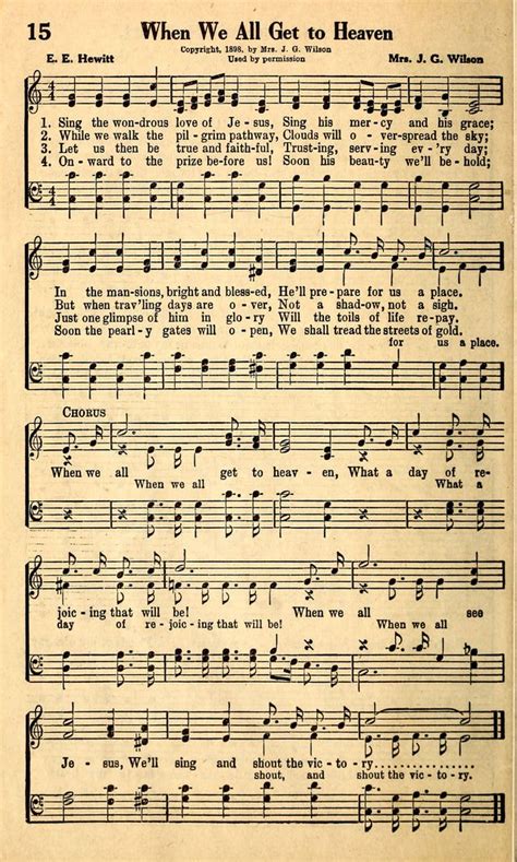 When We All Get To Heaven Hymn Music Church Songs Hymns Lyrics 12090