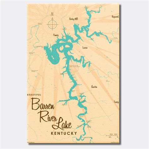 Barren River Lake Kentucky Canvas Map Art | Etsy