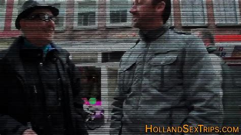 Blonde Dutch Whore Strokes Clients Cock