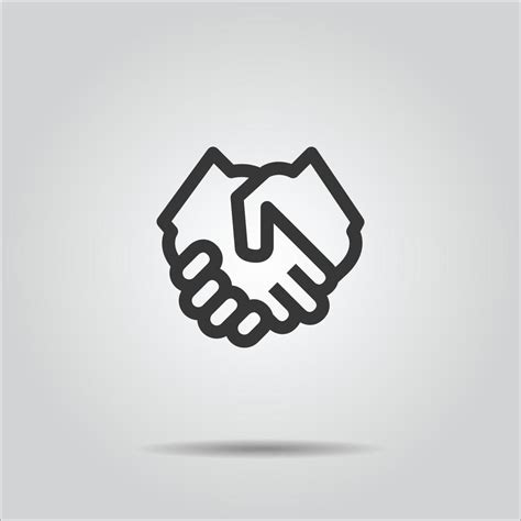 handshake icon line business vector illustration 5359896 Vector Art at ...