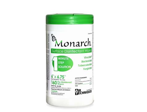 Surface Disinfectants And Cleaners Monarch Surface Disinfectant Wipes Air Techniques