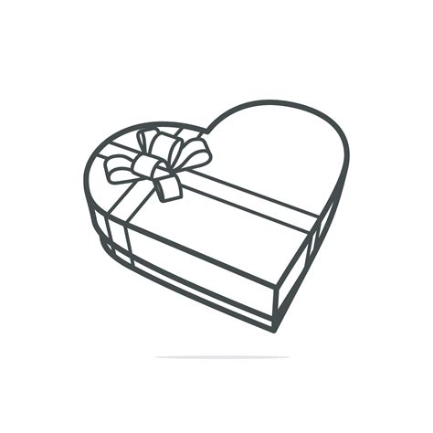 Heart Gift Box With Ribbon On Skin Background Vector Illustration