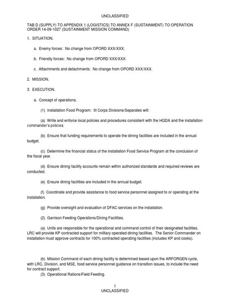 Tab D Supply Tp Appendix 1 Logistics To Annex F Sustainment Pdf