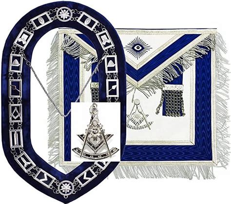 Masonic Regalia Past Master Blue Lodge Officer Apron Handmade And Chain