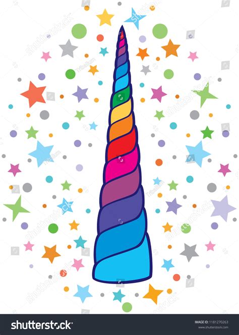 Unicorn Horn Vector Illustration Vetor Stock Livre De Direitos