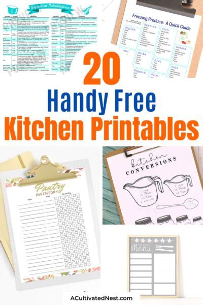 20 Handy Free Kitchen Printables- A Cultivated Nest