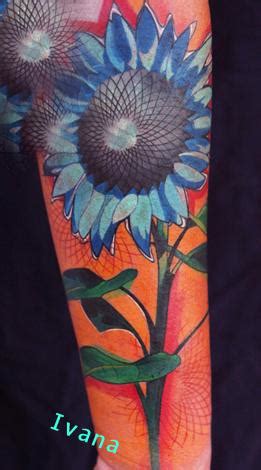 Blue Sunflower by Ivana Tattoo Art: TattooNOW