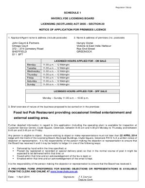 Fillable Online Licensing Scotland Act Section Application