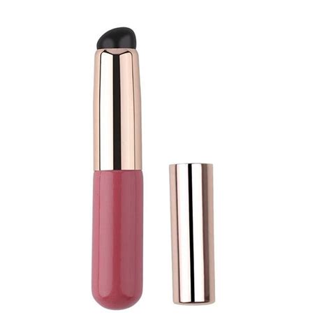 Soft Silicone Lip Brush With Cover Lipstick Applicator Angled Concealer Makeup Brush Round