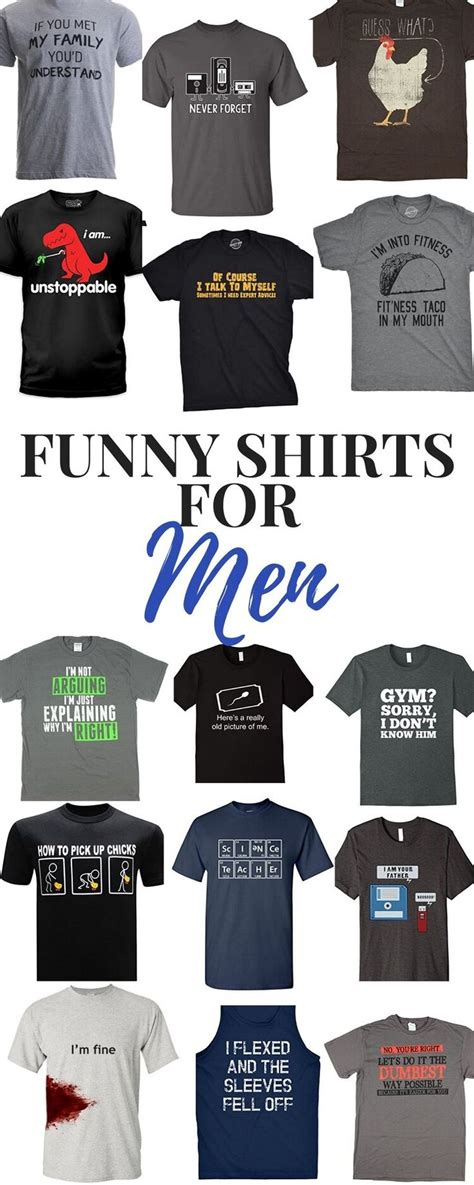 men's funny t - shirts with the words fun shirts for men on them