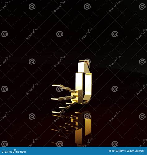 Gold Inhaler Icon Isolated on Brown Background. Breather for Cough