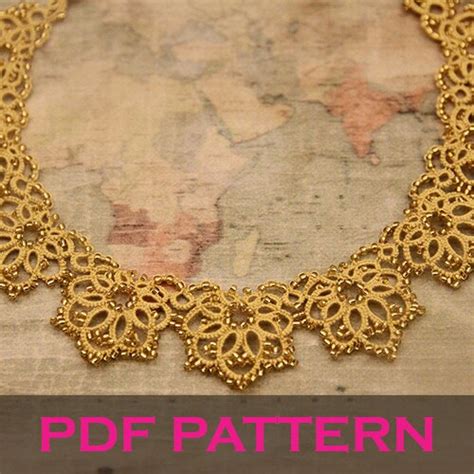 Tatting Lace Necklace Pdf Pattern Royal Sunrise Etsy