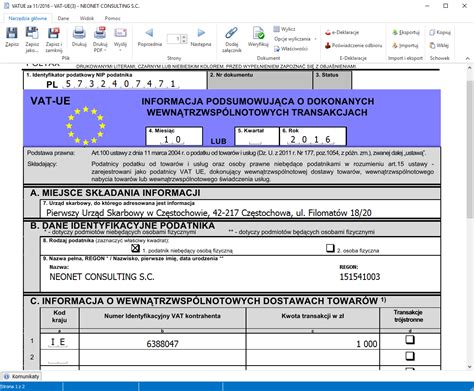 Transakcje wewnątrzwspólnotowe Księgowanie dokumentów Tabela