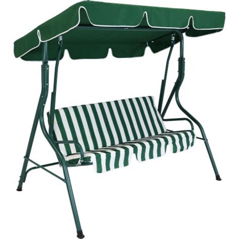 Sunnydaze Person Striped Seat Canopy Patio Swing Green Pick