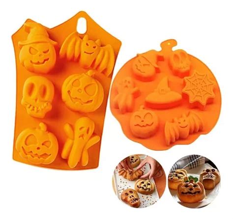 Pzs Molde De Silicona Halloween Calabaza Fantasma Galletas Cuotas