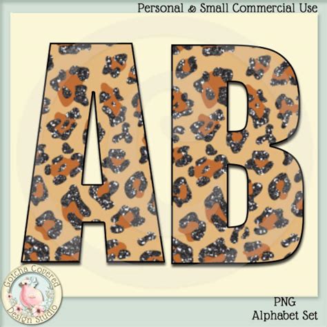 Leopard Print Alphabet Clipart Png Personal And Small Etsy