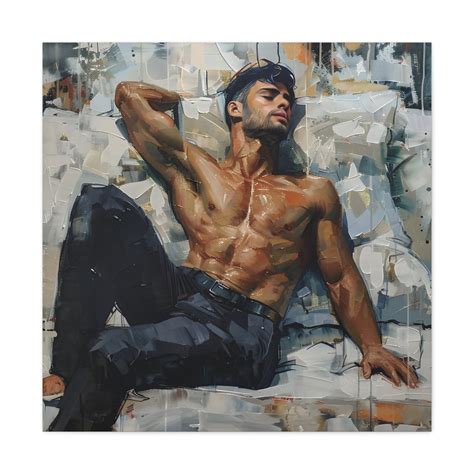 Gay Interest Wall Art Gay Male Model Wall Print Beefcake Art Print Attractive Gay Male Artwork