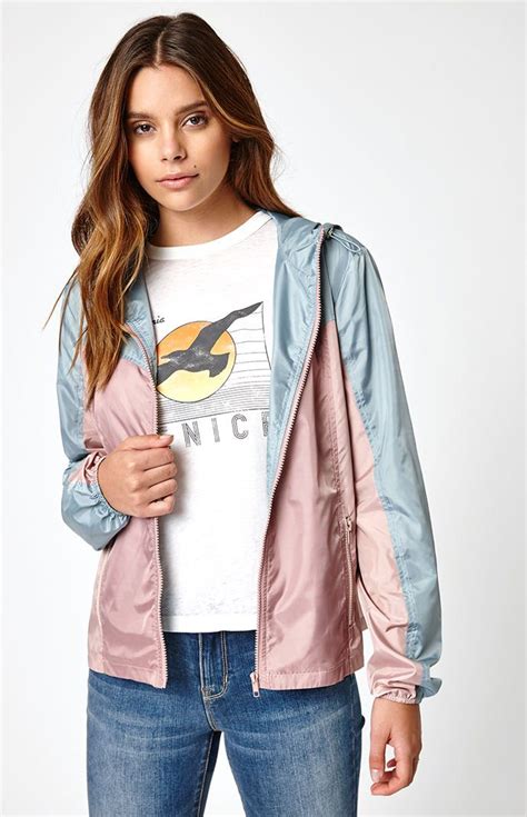 Pacsun La Hearts Colorblock Full Zip Windbreaker Jacket Nel 2024