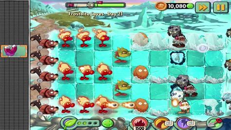 Plants Vs Zombies 2 Frostbite Caves Day 21 Walkthrough Youtube