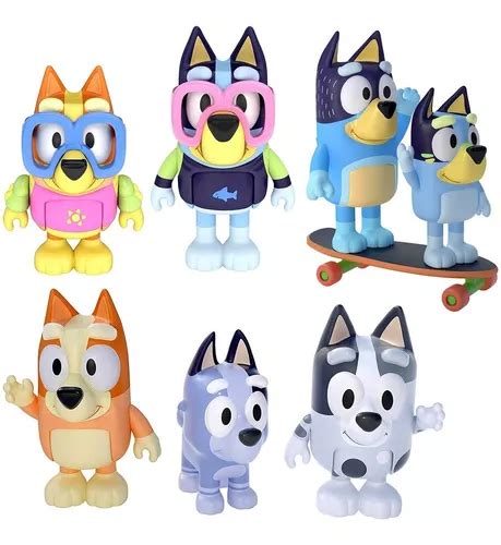 Bluey Set De Figuras Articuladas Amigos Familia Disney Jr