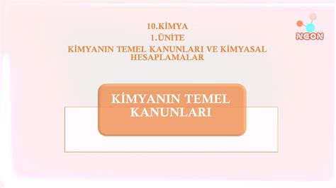 KİMYA 1 ÜNİTE 1 DERS KİMYANIN TEMEL KANUNLARI 2 YouTube