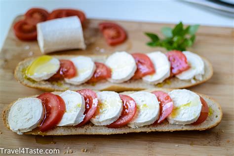 Toasted Bread With Goat Cheese Tomatoes And Basil Travel For Taste