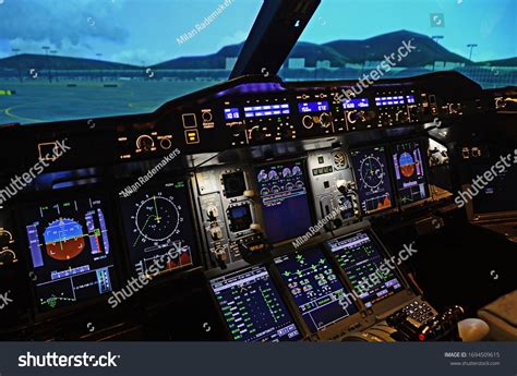 View Modern Airplane Cockpit Airbus A380 Stock Photo 1694509615 ...