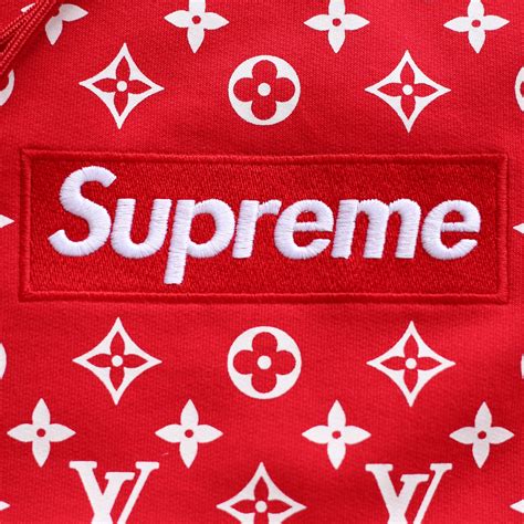 Louis Vuitton Supreme Logo Box Hoodie Monogram Red The Collectory